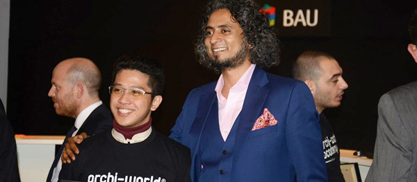Student Christian Salandanan and Mr Madhav Raman of Anagram Architects India