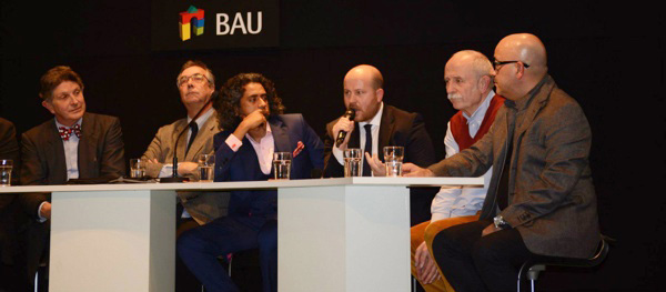 Conference panel, left to right:<br /> Mr Philippe Samyn, Mr Yves Besançon, Mr Madhav Raman, Mr Juan Manuel Herranz, Mr Thomas Herzog, Mr Ibrahim Jaidah