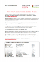 Archi-World Academy  Press release
